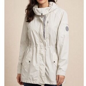 Ralph Lauren Y2K Style Cream RL Logo Cinch Waist Windbreaker Jacket Large